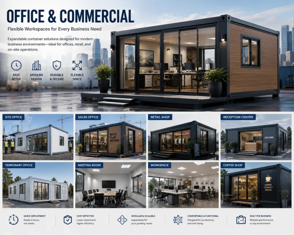 container office complex - multi-unit commercial modular layout