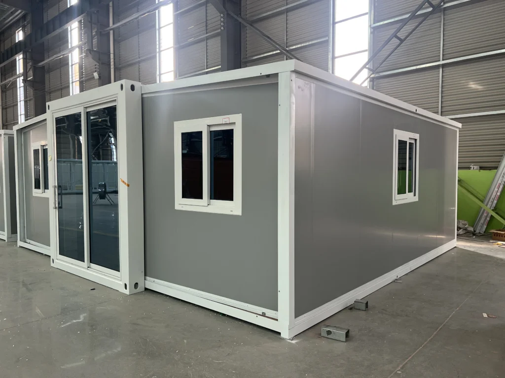 container home steel shell - grey steel exterior panel