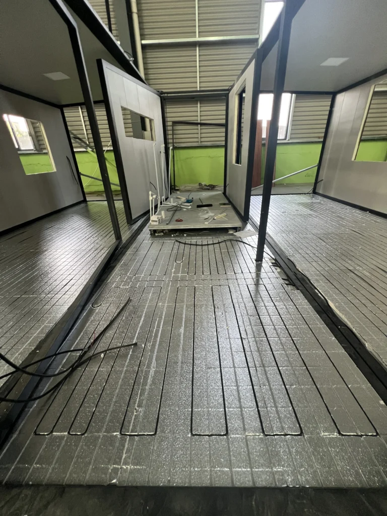 hurricane proof container homes - galvanized steel chassis frame before panel installation