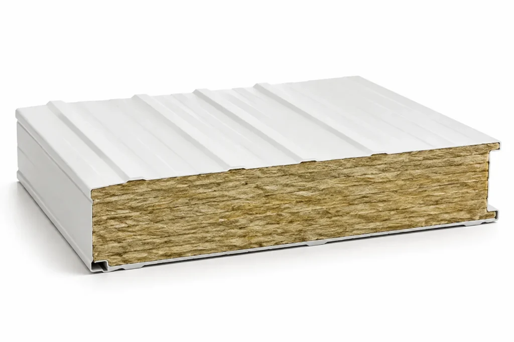 container home insulation - rock wool sandwich panel cross section
