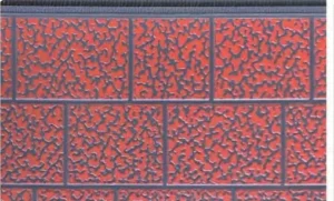 S 003 Antique Wall Gray Orange Red Three Brick