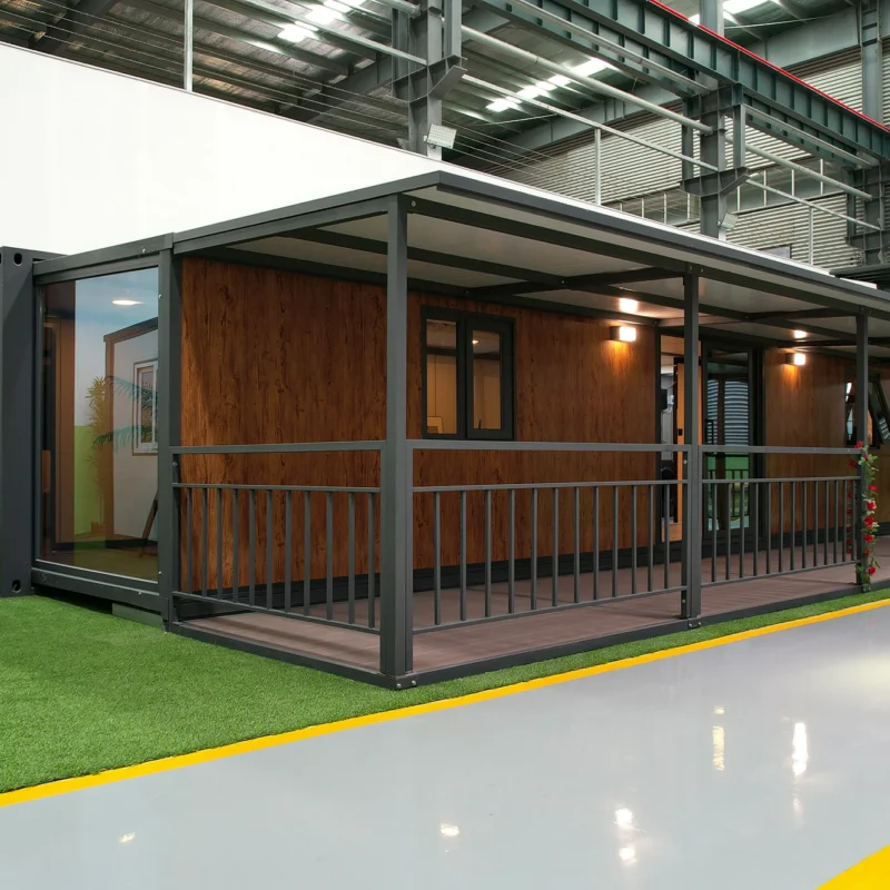 40ft expandable container house with full-length front veranda